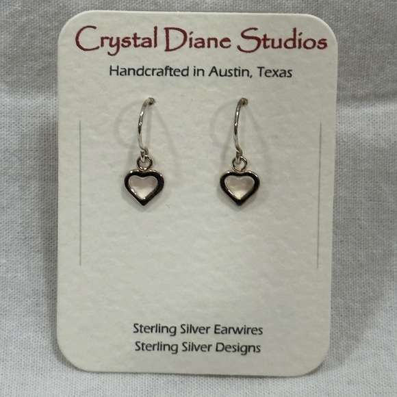 Sterling Silver Heart Earrings with Gift Bag - Picture 1 of 3